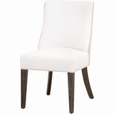 Duet Dining Chair in French Linen, Pearl Fabric & Brown Wood 6491UP.BBA/LPPRL/BIS (Set of 2)